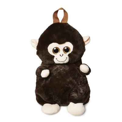 China Cartoon Kids Mini Plush Toy Backpacks Monkey Comfortable Plush School Bags for sale