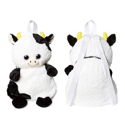 China 3D Small Children Kindergarten Schoolbag Cow Kids Cozy Cute Plush Backpack for sale