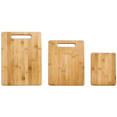 China Kitchenware 3 Piece Bamboo Cheese Cutting Board Set 3 Assorted Sizes Brown Kitchen Choppers for sale