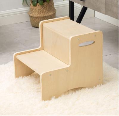 China Expandable Two Layer Kitchen Helper Tool Seat Kids Bamboo Wooden Foot Stool Selling for sale