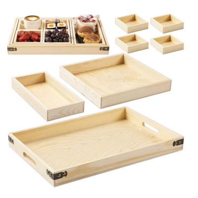 China Wholesale Custom High Quality Morden Bamboo and Fruit Wooden Tray Tray Food Tray for sale