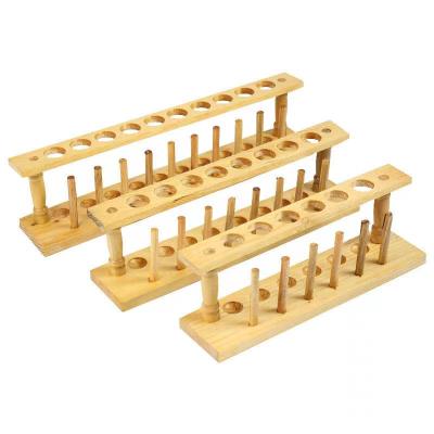 China Lab Drain Display Rack Strong Wooden Lab Test Tube Rack for sale