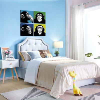 China Modern Black and White Funny Gorilla Monkey Pop Art Monkey Painting Print Canvas Wall Art for Home Office Decor for sale