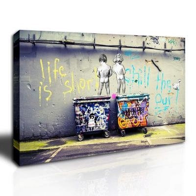 China Modern Banksy Street Graffiti Canvas Art Poster and Wall Art Picture Print Modern Family Bedroom Decor for sale