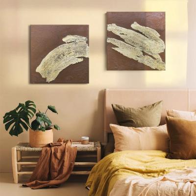 China Abstract Custom Hand Painted in Abstract Design Brown Tones Oil Painting Wall Art on Canvas for Home Decor for sale