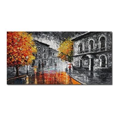 China Modern Modern Abstract oil Painting Romantic Night Scene Art Painting, living Room Canvas Wall Art Painting for sale