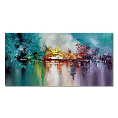 China Modern Large Abstract Colorful Artwork Hand Painted Modern Oil Painting on Canvas Wall Art for Living room Bedroom Dining Room Dec for sale