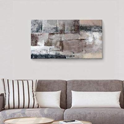 China Modern Large Gray Abstract Modern Wall Art Decor Hand Painted Oil Painting on Canvas for Living Room Bedroom Office Hotel Dining Room for sale