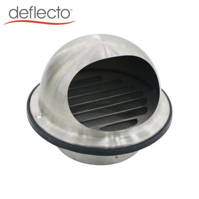 China External vent outlet 4 6 inch round stainless steel vent hood bullnose duct cover brush finish with rubber seal for sale