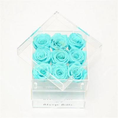 China Clear Acrylic Display Box Flower Box 9 Holes Acrylic Transparent Flower Box 15 for sale