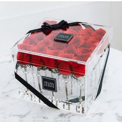 China Flower Acrylic Transparent Box Clear Acrylic Box For Preserved Rose 15 for sale