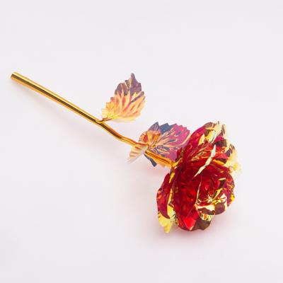 China Rainbow Galaxy Rose Flower 24k Gold Foil Rose Flower 24k Foil Gift For Mother's Day Gift for sale