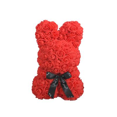 China Green moss Rose Rabbit Mini Flower Bunny of Rose Bear 25cm environmental protection foam for sale