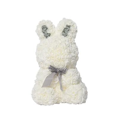 China Green Foam Rose Bunny Mini Flower Foam Rabbit Rose Bear 25cm environmental protection wholesale for sale