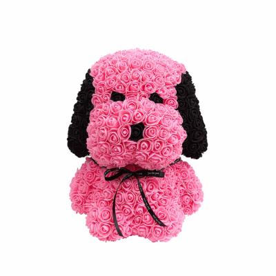 China High Quality PE Foam/Foam Rose Dog Artificial Flowers Puppy Teddy Rose Dog Custom Made for sale