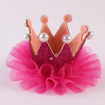 China Wholesale Decoration Crown Hair Accessories For Foam Rose Bear Mini Crow Hair Clip for sale