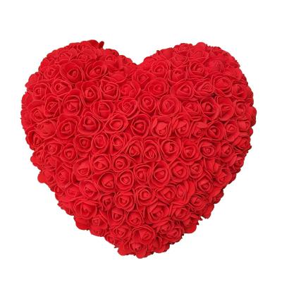 China Foam Rose Heart Foam Roses Hot Selling Custom Heart Shape PE Preserved Foam Rose Heart Gift For Valentine's Day for sale