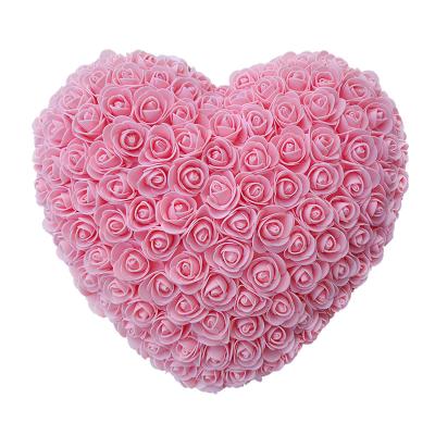 China Gift Rose Flower Heart Handmade Gift Foam/PE Rose Heart Artificial Heart Shape roses for sale