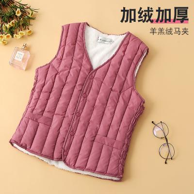 China Other Autumn/winter new middle-aged and elderly mothers with cashmere warm vest ladies down cotton vest lamb cashmere vest short for sale