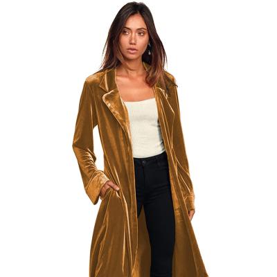 China Other Cross border women's autumn new casual coat ebay amazon popular European and American gold velvet  windbreaker for sale