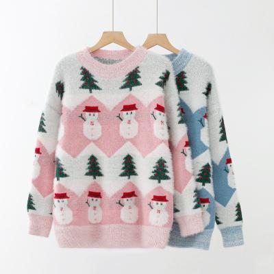 China Other Autumn and Winter 2020 New European and American Amazon Popular Christmas Sweater Christmas Tree Snowman Pullover Knitwear Women for sale