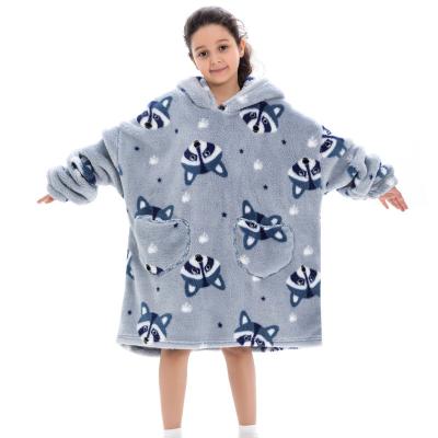 China Other Blanket hoodie wearable blanket sweatshirt oversized thermal jumper Lazy hoodie for children for sale