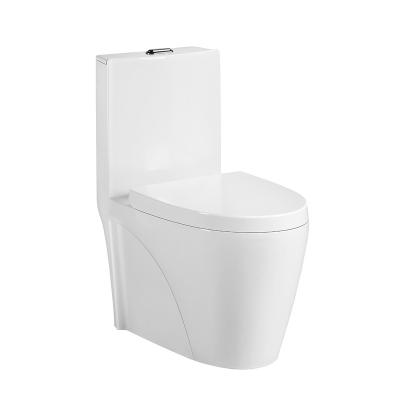 China WC Sanitary Siphonic Ceramic One Piece Bathroom Double-Flow Modern Bathroom Ware Toilet Bowls for sale