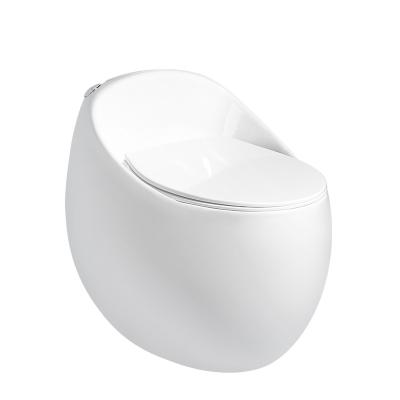 China Wc Ceramic Egg Shaped One Piece Bathroom Toilet Double-Flow Modern Toilet Bowl for sale