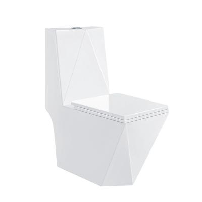 China Classic Double-Flow One-Piece Toilet Diamond Shape Toilet Sanitary Flushing Ceramic Toilet for sale