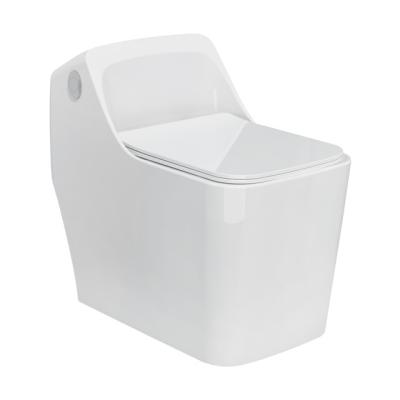 China New Design Double-Flow Toilet WC Square Water Closet One Piece Floor Mount Short Flush Toilet for sale