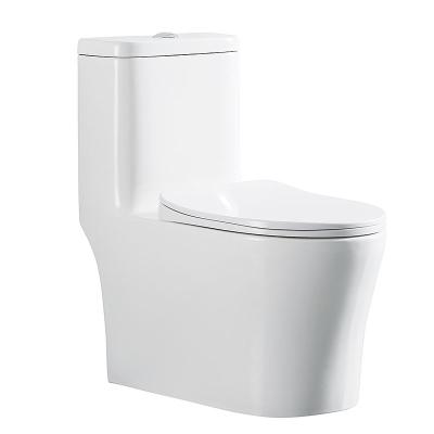 China Double-Flow White One Piece Toilet With Siphon Flushing Toilet Sanitary White Bathroom Ware Wc Ceramic Toilet Bowl for sale