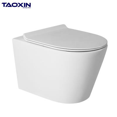 China High Quality Concealed Wall Hung Toilet Wall Mounted Round WC Tank CE Certificate Hung Toilet Rimless for sale