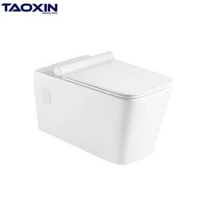 China High Quality Ceramic White Wall Mounted Toilet Tank Square Hidden Toilet Bowl Wall Hung Toilet for sale