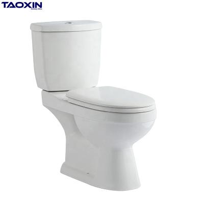 China Ceramic Sanitary Ware Washdown Double-Flow Gravity WC Two Piece Toilet Bowl For Bathroom for sale