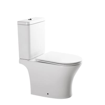 China New High Quality Dual Flush Rimless Two-Piece Toilet Flush to Floor Double Wall Bathroom for sale