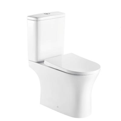 China New European Double-Flow Two-Piece Toilet Flush To Floor Double Wall Bathroom for sale