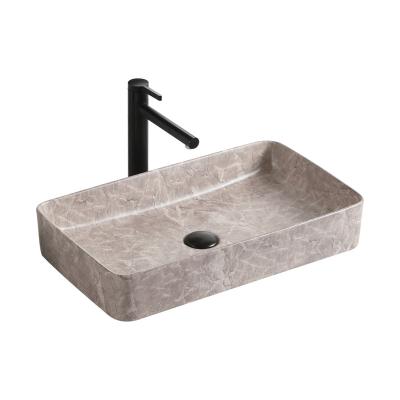 China Easy Clean Wash Basin Lavabo Rectangle Countertop Sanitary Ceramic Sink Bathroom Customized Table Top Ceramic Wash Basin for sale