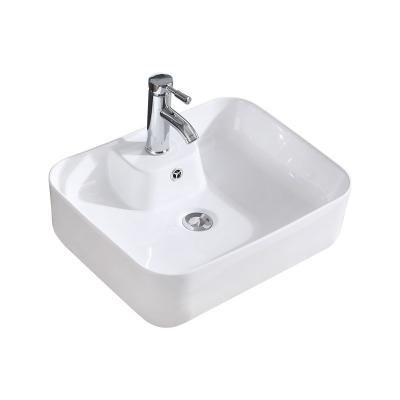 China Easy To Clean Modern Square Counter Top Bathroom Sink Ceramic Wash Basin Basins for sale