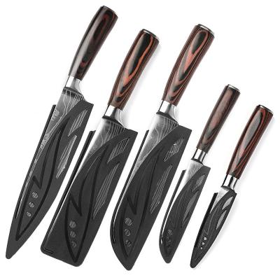 China Sustainable Premium 10-Piece Kitchen Knife Set With Wooden Block Home Cooking Cutlery Set With Knife Sharpener And 8 Steak Knives for sale