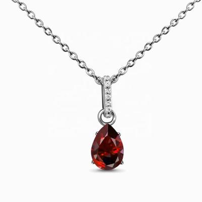 China Vintage Dazzling Jewelry New Design 925 Sterling Silver Garnet Pear Shape Pendant 2022 Jewelry for sale