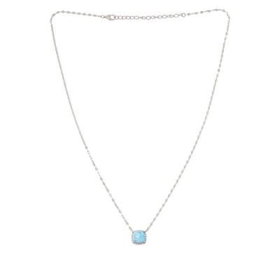 China Fashion Jewelry Custom 925 Sterling Silver Women Necklace Natural Larimar Necklace CLASSIC Cushion Shape for sale