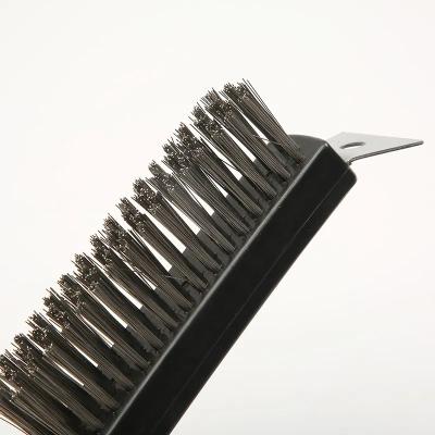 China Easily Cleaned Free BBQ Stainless Steel BBQ Grill Brush Bristle And Scraper for sale