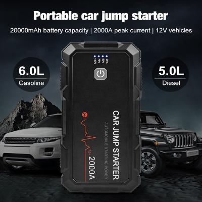 China Professional Passenger Car Manufacturer Car Battery Jump Starter 20000mah Power Bank Station with Tire Inflator for sale