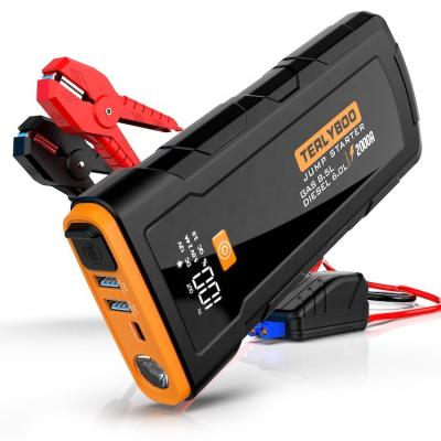 China 2023 Car KAICHEN Passenger Car and Trucks Car Jump Starter 20000mah 2000amp 3000a Portable Power Bank with Air Compressor for sale