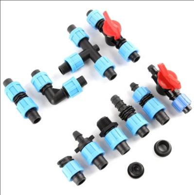 China Connect Strip And Main Line 16mm Coupling Nut Drip Strip Drip Fittings for sale