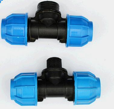 China Plastic PE Pipe Male Circuit Cooling Irrigation Tee Valve Fittings Pipe Compression Fittings for sale