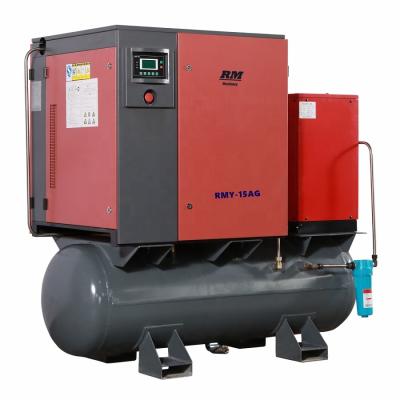 China Lubricated 15kw 20hp 3 in 1 Screw Tank Mounted Air Compressor 272 Liter Screw Air Compressor for sale