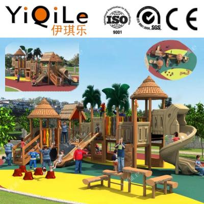 China Supermarket Professional Made Kids Wooden Playground Rose Wooden Outdoor Playsets Exciting Adventure Playground for sale