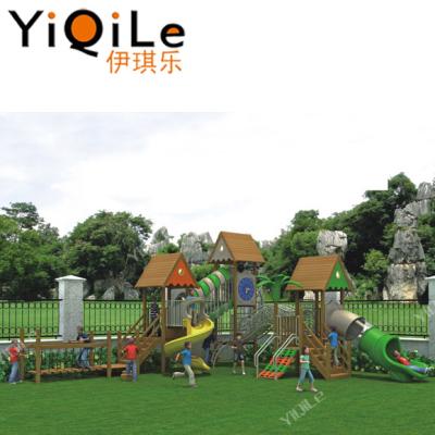 China 3-12years latest design wooden playhouse for kids wholesale outdoor playground for lase for sale