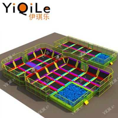 China Europe Standard Indoor Rectangular Jumping Trampoline Park With Enclosure for sale